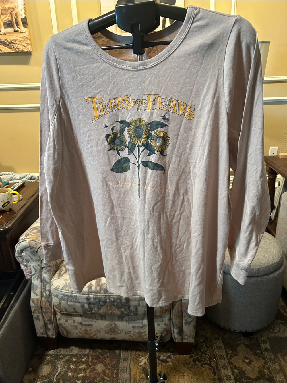 torrid Light Mauve 'Tears for Fears' Sunflower Graphic Long Sleeve Top